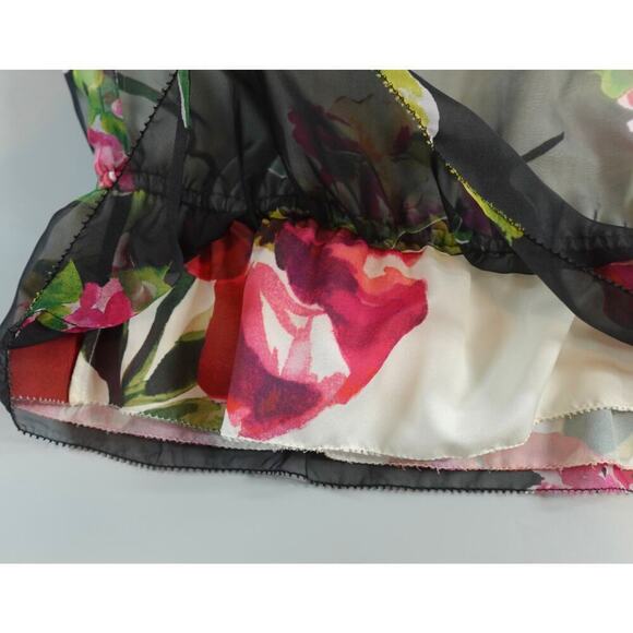 Lauren Ralph Lauren Georgette Blouse Medium Floral Sheer Bloomcore Fairy - Picture 12 of 16